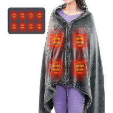 Cordless Heated Blanket Shawl Portable Usb Heated Plaid Blankets with 3 Levels Temperature Setting Electric Heated Poncho Washable 150 * 85cm