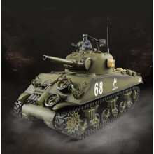 Heng Long 1/16 US Sherman M4A3 105mm RC Tank 2.4G Infrared w/ Smoke & Sound, Steel Gearbox, Metal Tracks (3898-1)