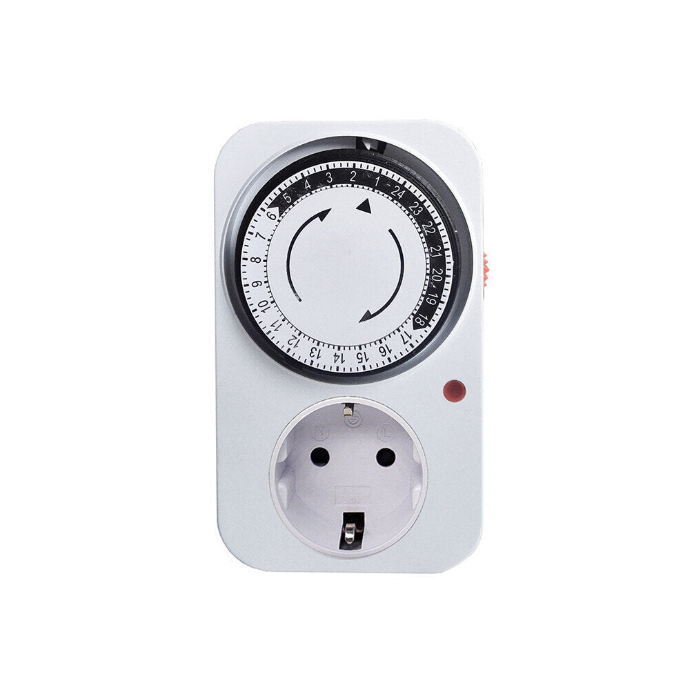 (EU Plug) Timing Socket Kitchen Socket 24-hour Cycle Switch Automatic Power-off Appointment Timer Switch Socket 3600W