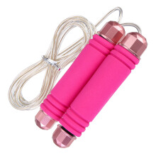 (Pink) 3M Adjustable Length Fitness Jump Rope Sponge Handle 350g Bearing Skipping Rope Sports Gym Exercises Boxing Training