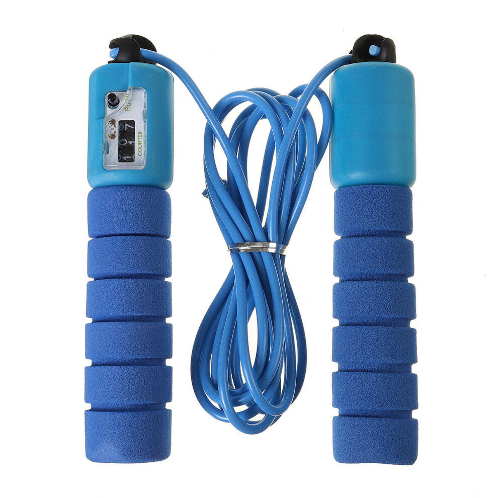 (Blue) 287cm Rope Jumping Home Adjustable Speed Training Sport Fitness Skipping Rope