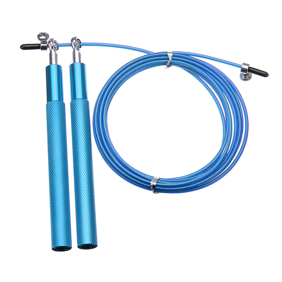 (Blue) Aluminum Speed Rope Jumping Sports Fitness Exercise Skipping Rope Cardio Cable