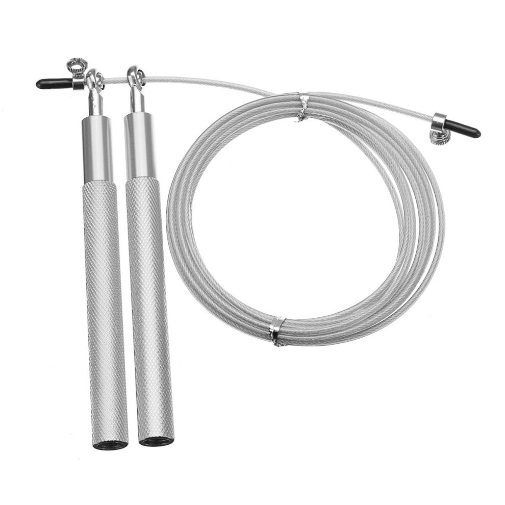 (Silver) Aluminum Speed Rope Jumping Sports Fitness Exercise Skipping Rope Cardio Cable