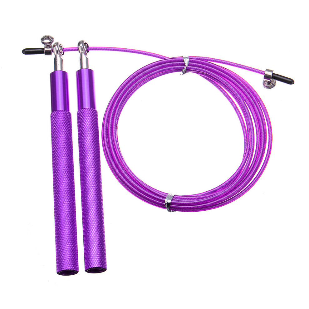 (Purple) Aluminum Speed Rope Jumping Sports Fitness Exercise Skipping Rope Cardio Cable