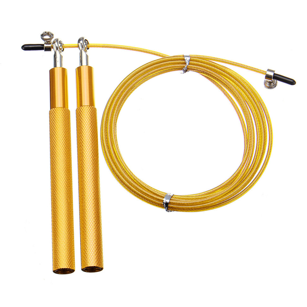 (Gold) Aluminum Speed Rope Jumping Sports Fitness Exercise Skipping Rope Cardio Cable