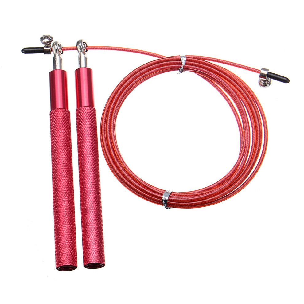 (Red) Aluminum Speed Rope Jumping Sports Fitness Exercise Skipping Rope Cardio Cable