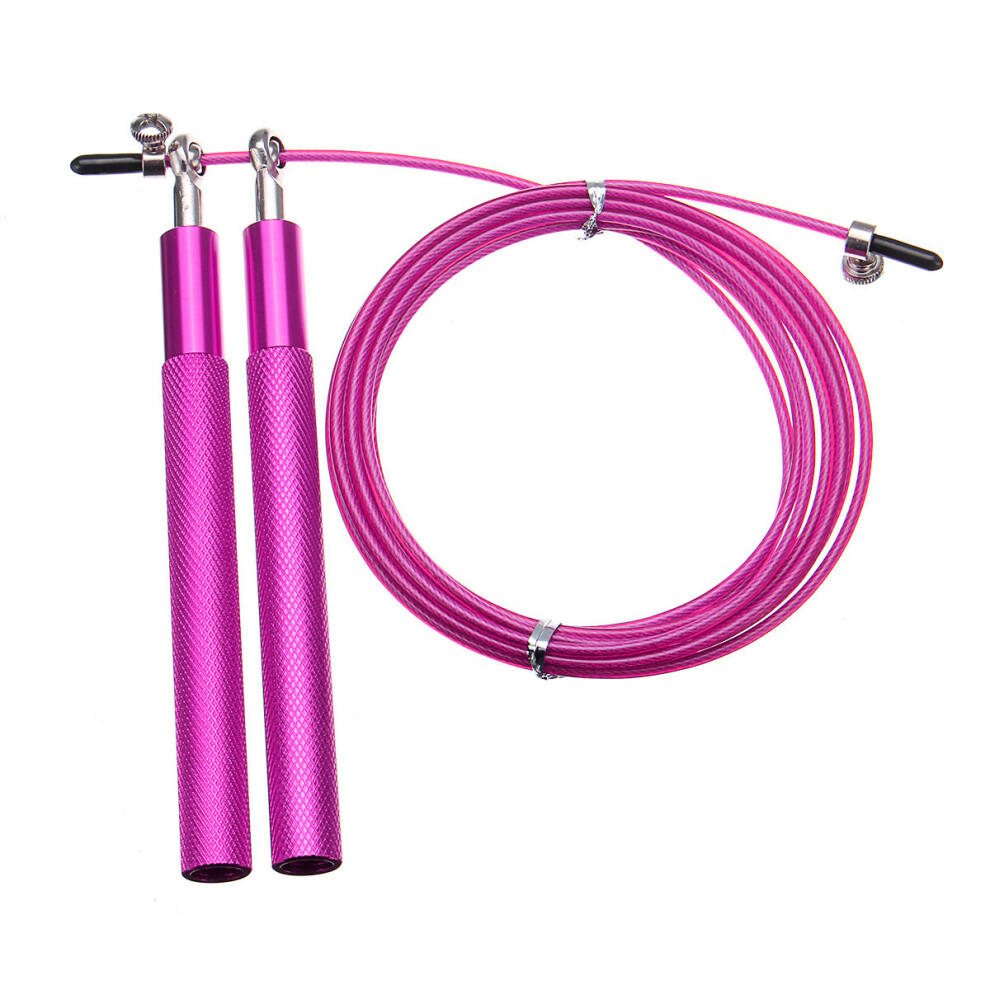 (Rose Red) Aluminum Speed Rope Jumping Sports Fitness Exercise Skipping Rope Cardio Cable