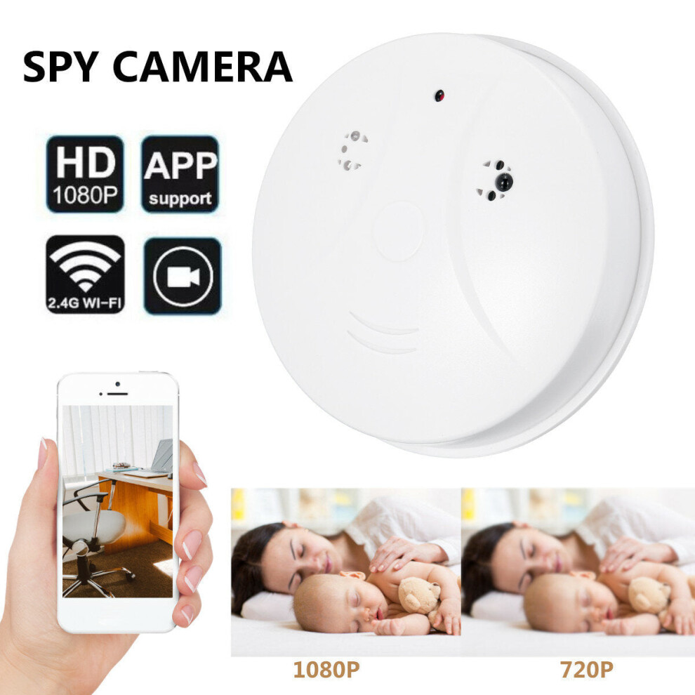 WiFi Camera Remote Control Indoor Smoke Detector Style Camera Home Security System