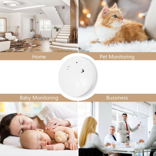 WiFi Camera Remote Control Indoor Smoke Detector Style Camera Home Security System 2