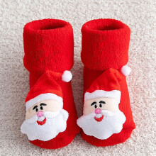 (1-3T, Santa Claus 1) Baby Christmas Socks For Newborns Infant Short Socks Kids Children's Socks For Girls Boys Non-slip Print Cotton Toddler Clothing