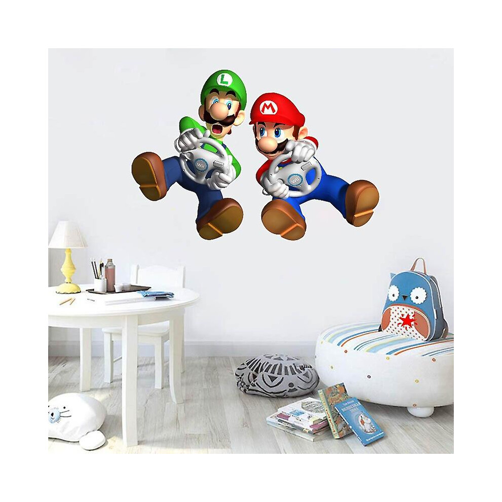 Super Mario Luigi Game Wall Sticker Pvc Self-adhesive Wallpaper For Room Decor