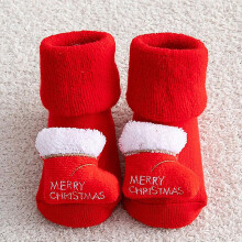 (1-3T, Boots) Baby Christmas Socks For Newborns Infant Short Socks Kids Children's Socks For Girls Boys Non-slip Print Cotton Toddler Clothing