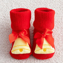 (1-3T, bell) Baby Christmas Socks For Newborns Infant Short Socks Kids Children's Socks For Girls Boys Non-slip Print Cotton Toddler Clothing