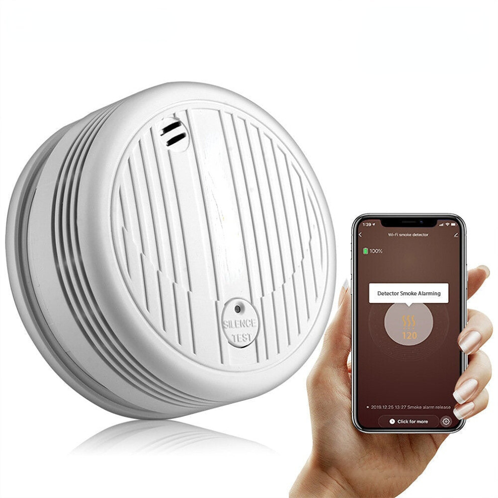 WiFi Smoke Detector Smoke Network Alarm Sensor Work with Tuya Smart Life APP