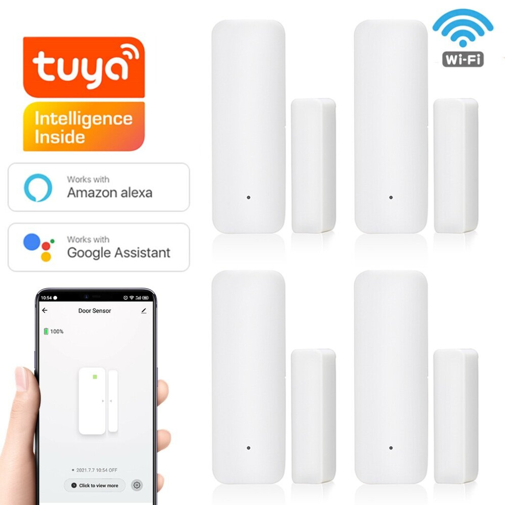 WiFi Window And Door Sensor Smart Home Wireless Gate Open Close Detector Security Alarm System Works With Alexa Google Home