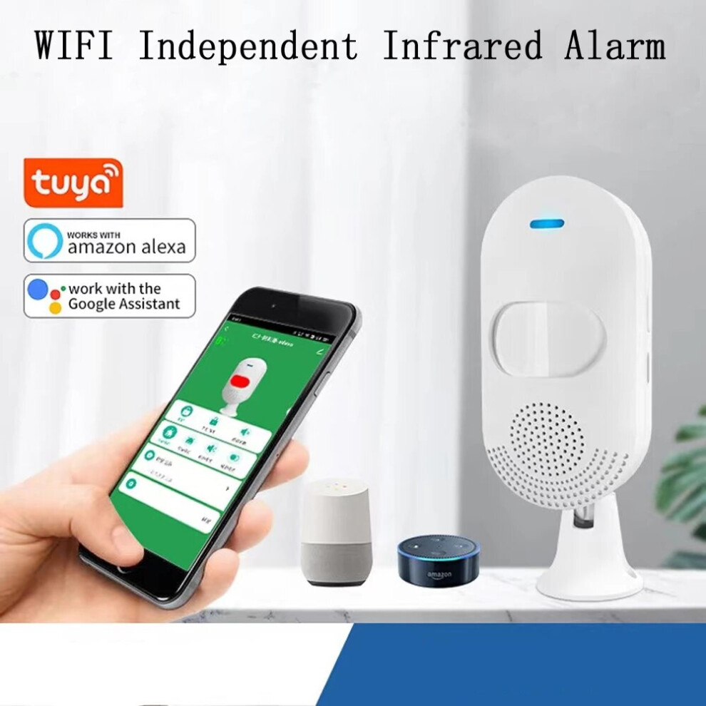 Wifi Independent Infrared Detection Alarm Pir Motion Detector Sensor For Home Security Work With Alexa 6112211894584