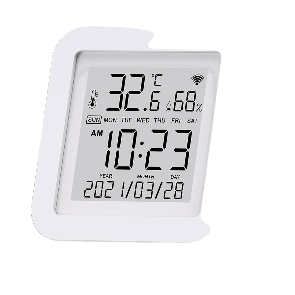 Greenzech (1 Pcs) Wifi Wireless Temperature And Humidity Sensor Indoor Smart Digital Display Electronic Thermometer Works With Alexa And Google Home
