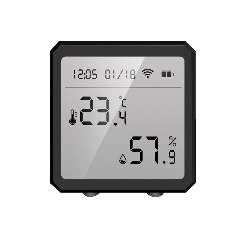 Greenzech (1Pcs) Wifi Smart Digital Temperature And Humidity Sensor Detector With Lcd Date Time Display Support Alexa Google Home