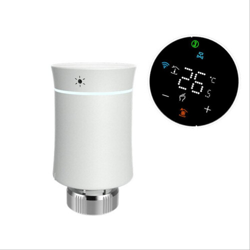 (White) Thermostat Radiator Actuator Valve Smart Programmable TRV Temperature Controller Work with Alexa Voice Control 2