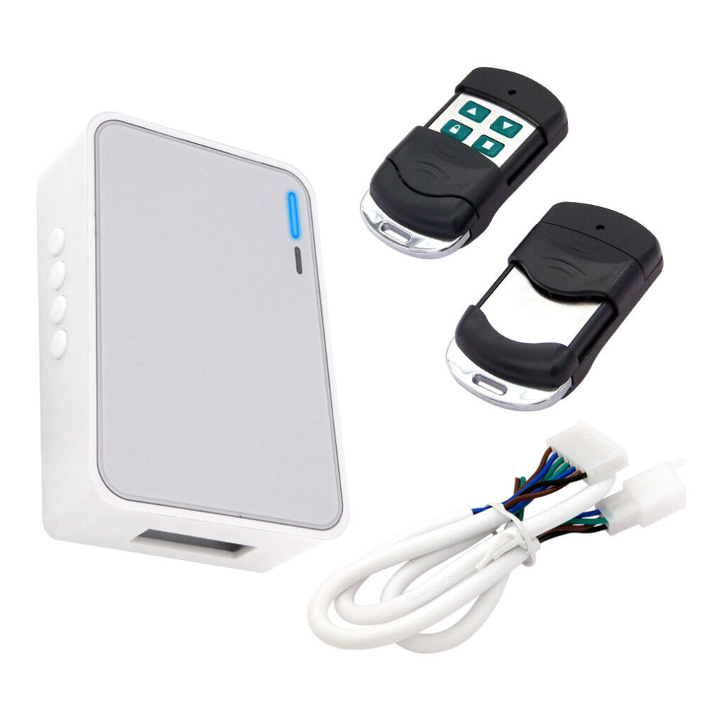 (Motor Controller + 2 Remote Controls) Tubular Motor Rolling Door Remote Control Garage Shutter Door 433Mhz Controller Door Wireless Receiver Set 6112211890005