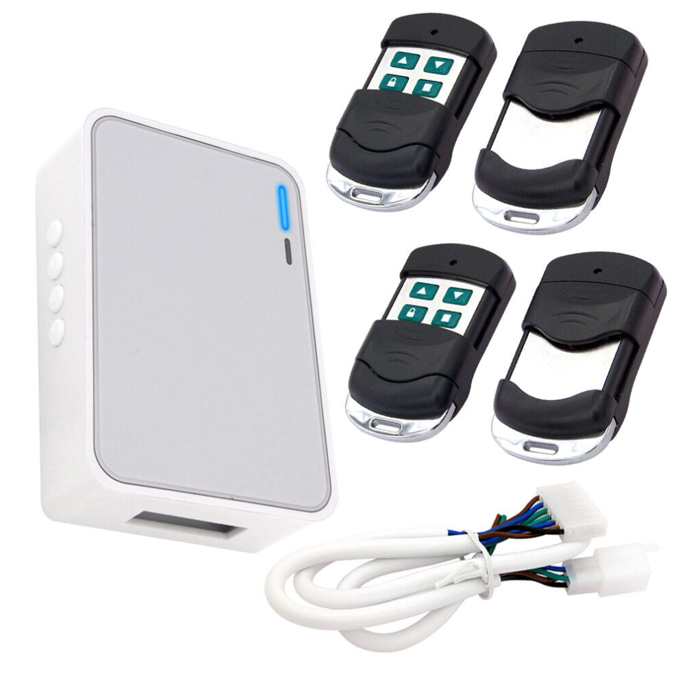 (Motor Controller + 4 Remote Controls) Tubular Motor Rolling Door Remote Control Garage Shutter Door 433Mhz Controller Door Wireless Receiver Set 6112211890012