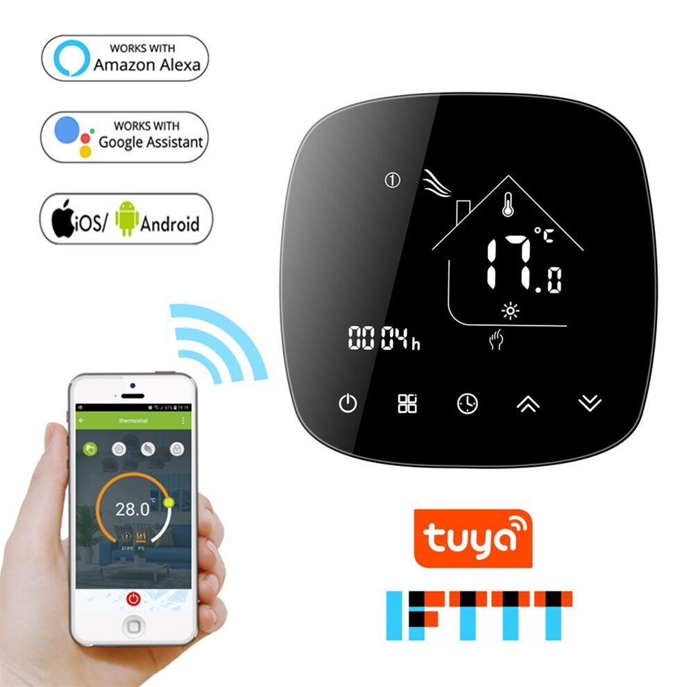 Round Shape Smart WiFi Electric Heating Thermostat Tuya Intellagent App Alexa Voice Control 0.5C Degree Accuracy