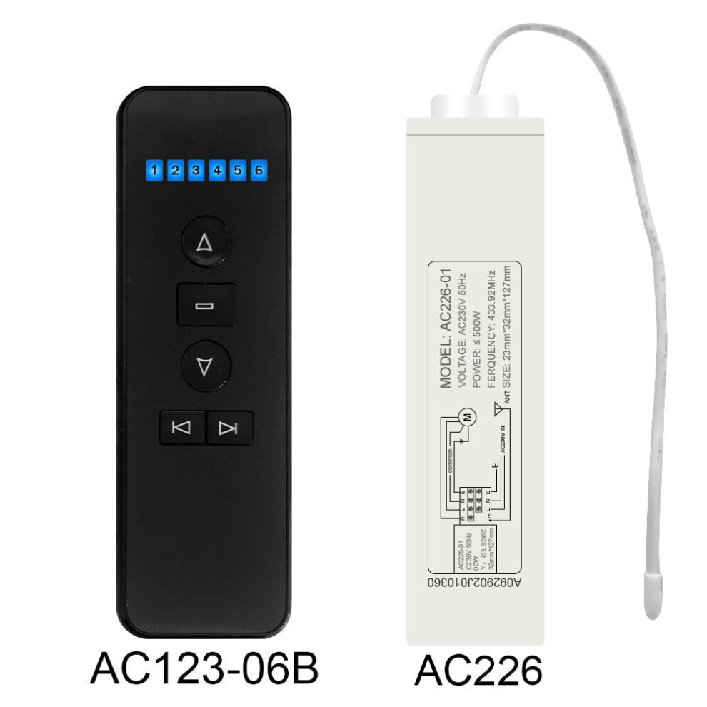 (#3) Remote Control Switch And AC226 Receiver Set Compatible Broadlink Remote Control Set For Smart Home DIY Motorized Blinds Curtain 433Mhz