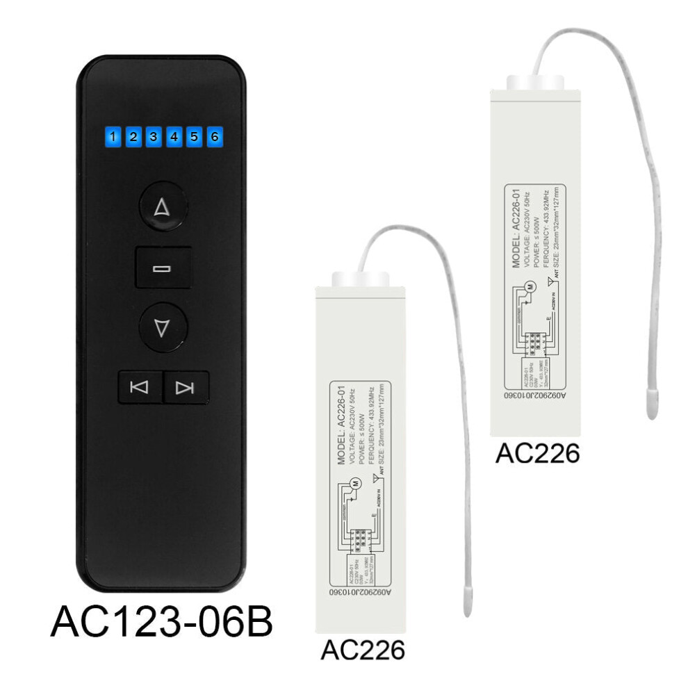 (#4) Remote Control Switch And AC226 Receiver Set Compatible Broadlink Remote Control Set For Smart Home DIY Motorized Blinds Curtain 433Mhz