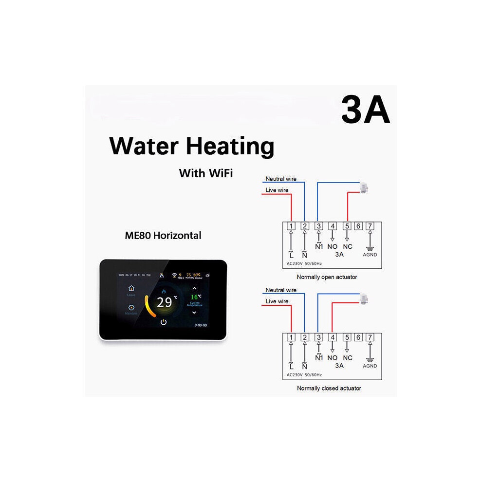 (Water Heating) WiFi Smart 4.3" LCD Touch Color Screen Thermostat Heating Temperature Controller Works with Alexa Google Home