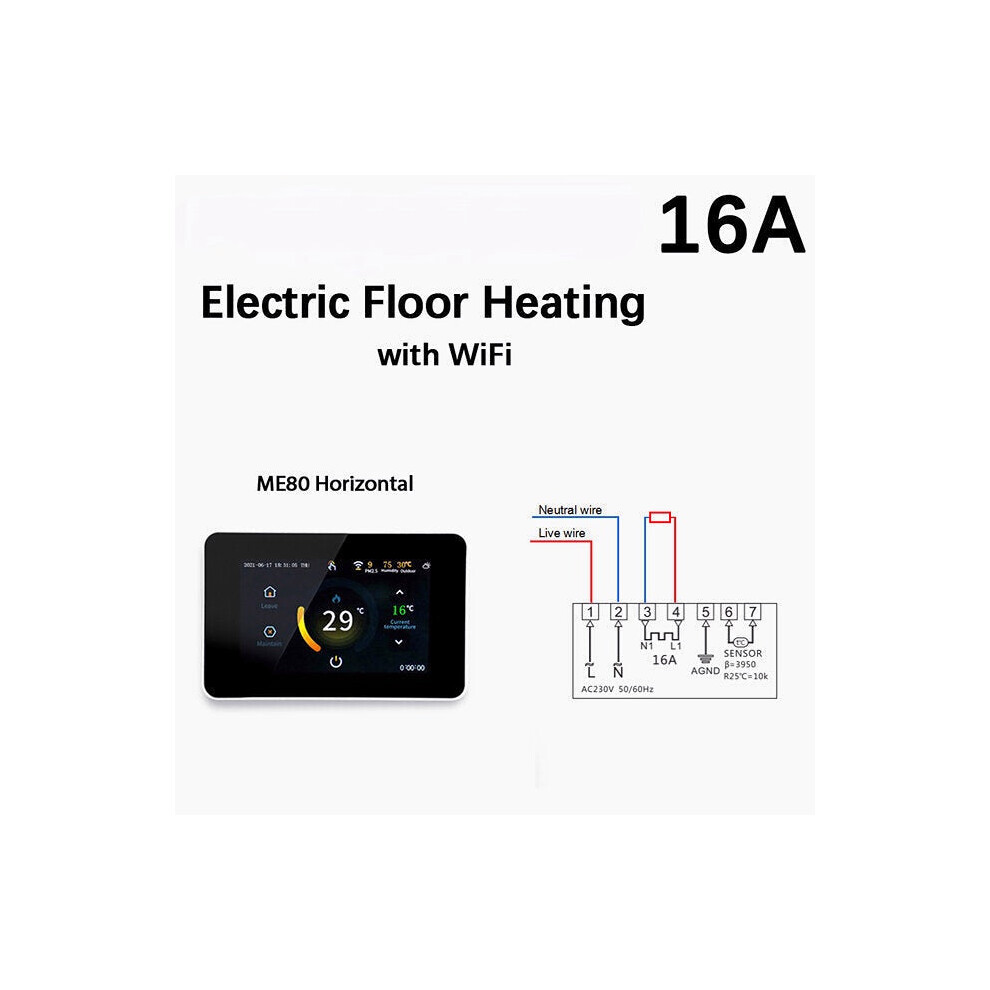 (Electric Heating) WiFi Smart 4.3" LCD Touch Color Screen Thermostat Heating Temperature Controller Works with Alexa Google Home