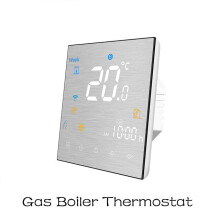 (BHT-3000-GCLW) Smart Thermostat Temperature Controller Water/Electric Floor Heating Water/Gas Boiler Brushed Panel 2MQTT Alexa Google Smart Life