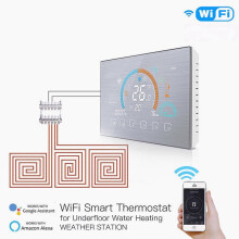 (Water Heating) WiFi Thermostat Programmable Temperature Controller Underfloor Water/Gas Boiler Weather Station Tuya Smart Alexa Voice Control