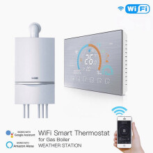 (Water Gas Boiler) WiFi Thermostat Programmable Temperature Controller Underfloor Water/Gas Boiler Weather Station Tuya Smart Alexa Voice Control