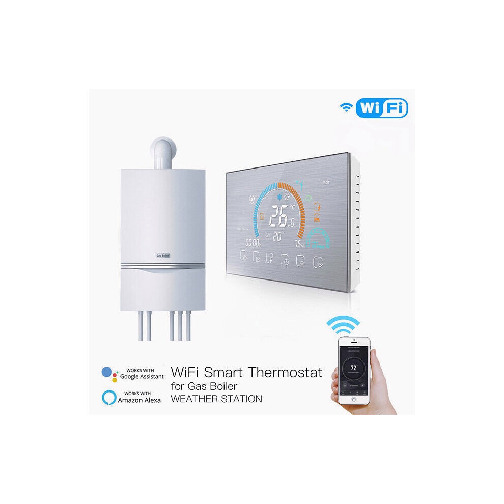 (Water Gas Boiler) WiFi Thermostat Programmable Temperature Controller Underfloor Water/Gas Boiler Weather Station Tuya Smart Alexa Voice Control