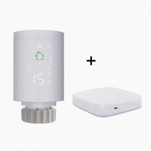 (Gateway+1pcs Controller) Smart Radiator Actuator Programmable Thermostatic Radiator Valve Temperature Controller Voice Control via Alexa