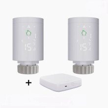 (Gateway+2pcs Controller) Smart Radiator Actuator Programmable Thermostatic Radiator Valve Temperature Controller Voice Control via Alexa