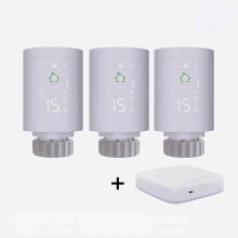 (Gateway+3pcs Controller) Smart Radiator Actuator Programmable Thermostatic Radiator Valve Temperature Controller Voice Control via Alexa