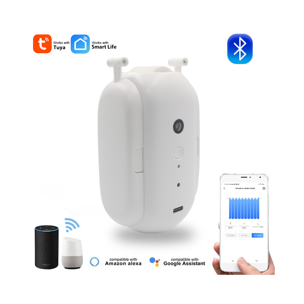Smart Curtains Bluetooth Wireless Automatic Curtain Opener Rechargeable Switchbot Curtain Robot Curtains Remote Control Alexa Google Home-image-OPC-PFKB65Z-NEW