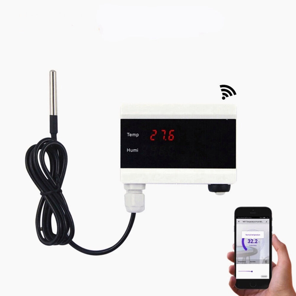 (EU Plug) WiFi Temperature Sensor Thermometer Detector Smart Life App Alert Home Thermostat Control Alarm Remote Monitor Freezer Test