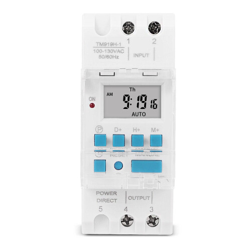 (AC 220V) DIN Rail 4 Pins Voltage Output Digital Switch Timer Electronic Time Clock Relay with Replaceable Battery 2
