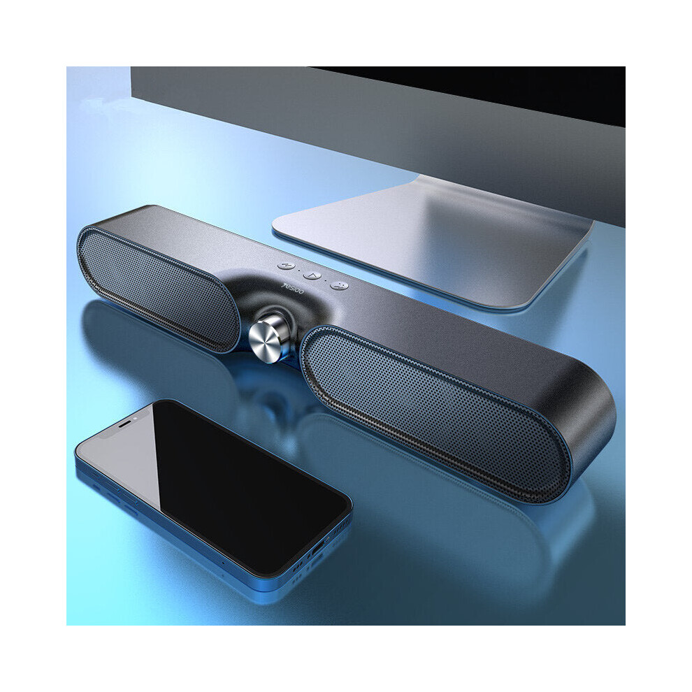 Dual Horns Bluetooth 5.0 Hi-Fi Bass Stereo Surround Wireless Handsfree Speaker Soundbar With Mic 6112212095348