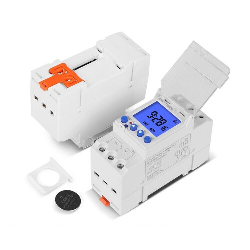 (30A) LCD Backlight Display TM928 Rail Timer 1 Second Min Interval 7 Days Programmable Rail Timer,85-265V 16A/30A 2