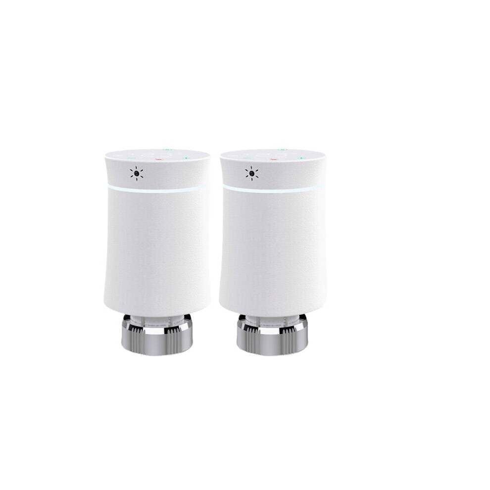 (2pcs-White) Thermostat Radiator Actuator Valve Smart Programmable TRV Temperature Controller Alexa Voice Control