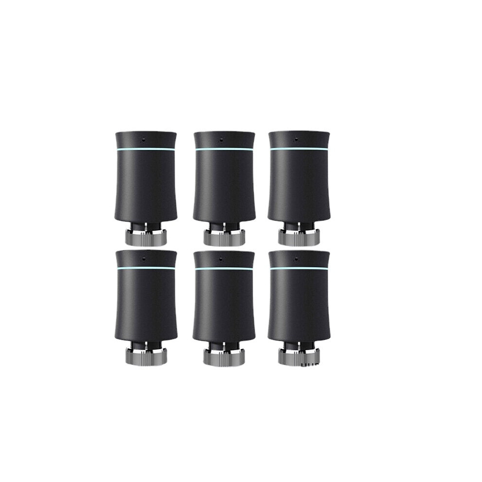 (Black 6PCS) Thermostat Radiator Actuator Valve Smart Programmable TRV Temperature Controller Alexa Voice Control