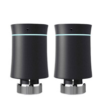 (Black 2pcs) Thermostat Radiator Actuator Valve Smart Programmable TRV Temperature Controller Alexa Voice Control