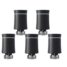 (5pcs Black) Thermostat Radiator Actuator Valve Smart Programmable TRV Temperature Controller Alexa Voice Control