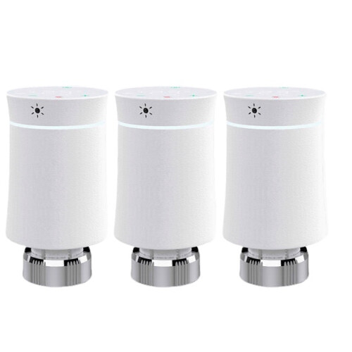 (3pcs White) Thermostat Radiator Actuator Valve Smart Programmable TRV Temperature Controller Alexa Voice Control