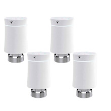 (4pcs White) Thermostat Radiator Actuator Valve Smart Programmable TRV Temperature Controller Alexa Voice Control