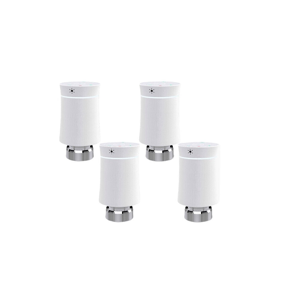 (4pcs White) Thermostat Radiator Actuator Valve Smart Programmable TRV Temperature Controller Alexa Voice Control