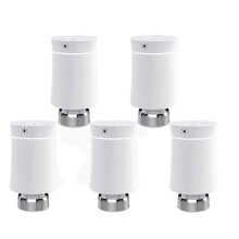 (5pcs White) Thermostat Radiator Actuator Valve Smart Programmable TRV Temperature Controller Alexa Voice Control